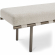 Carson Bench in Beige Fabric & Bronze Metal